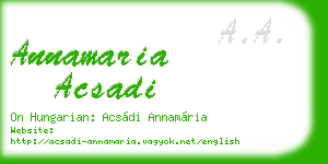 annamaria acsadi business card