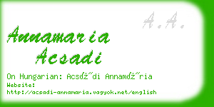 annamaria acsadi business card
